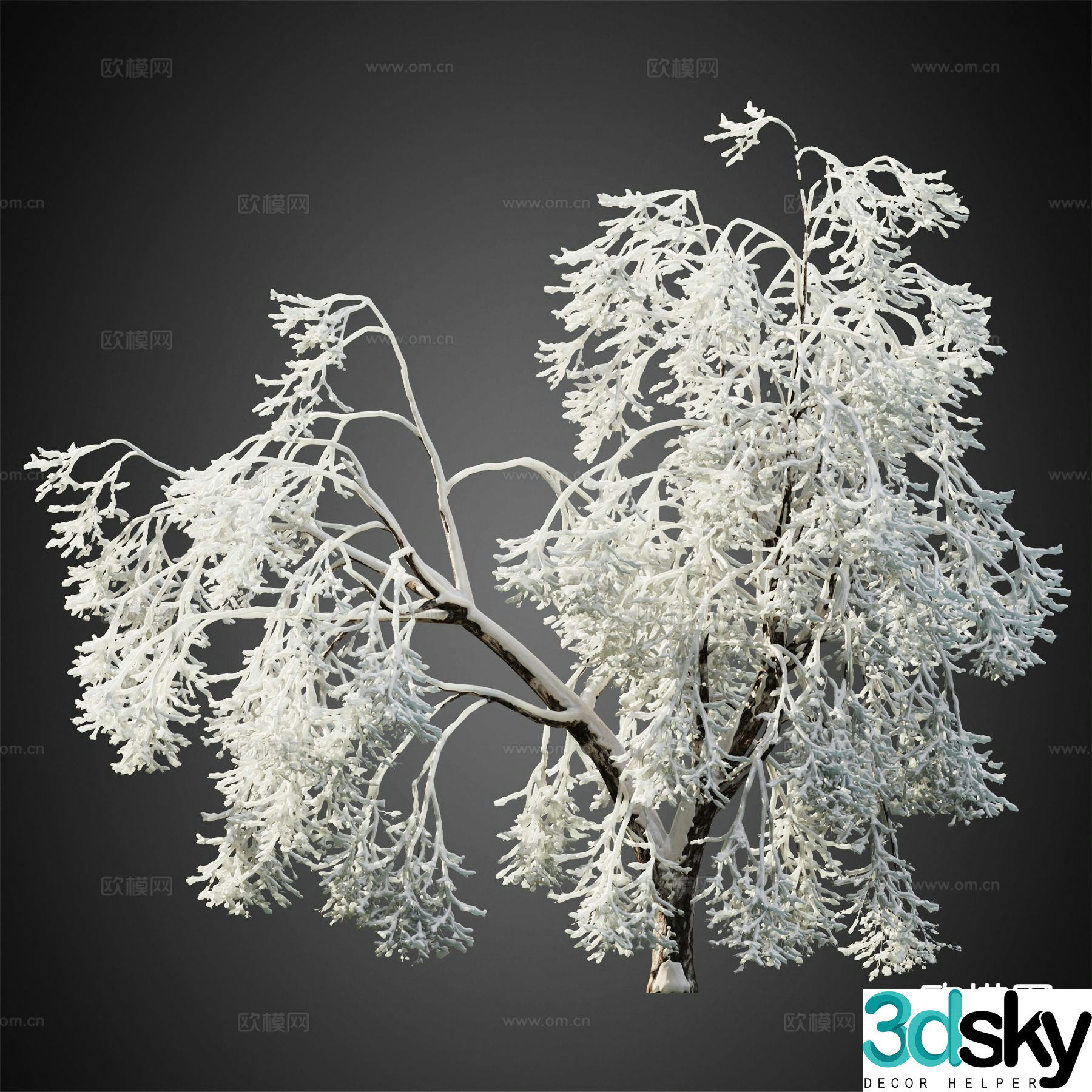 Snow-covered trees Winter trees Landscape trees 3d model