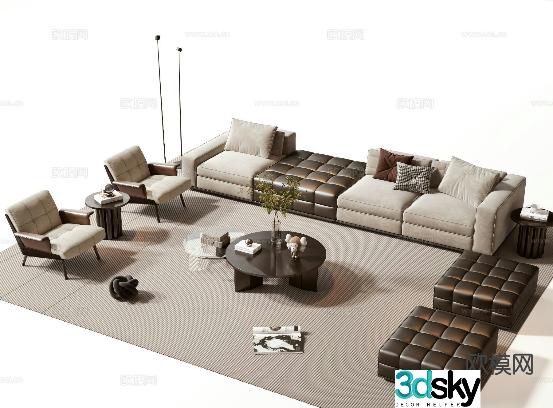 Modern sectional sofa 3d model