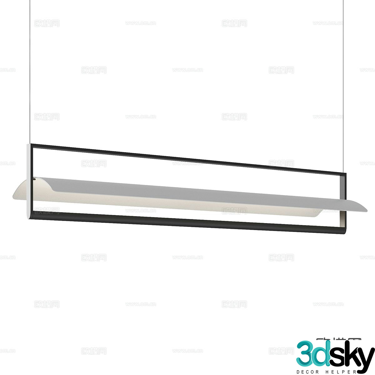 Strip chandelier long chandelier 3d model