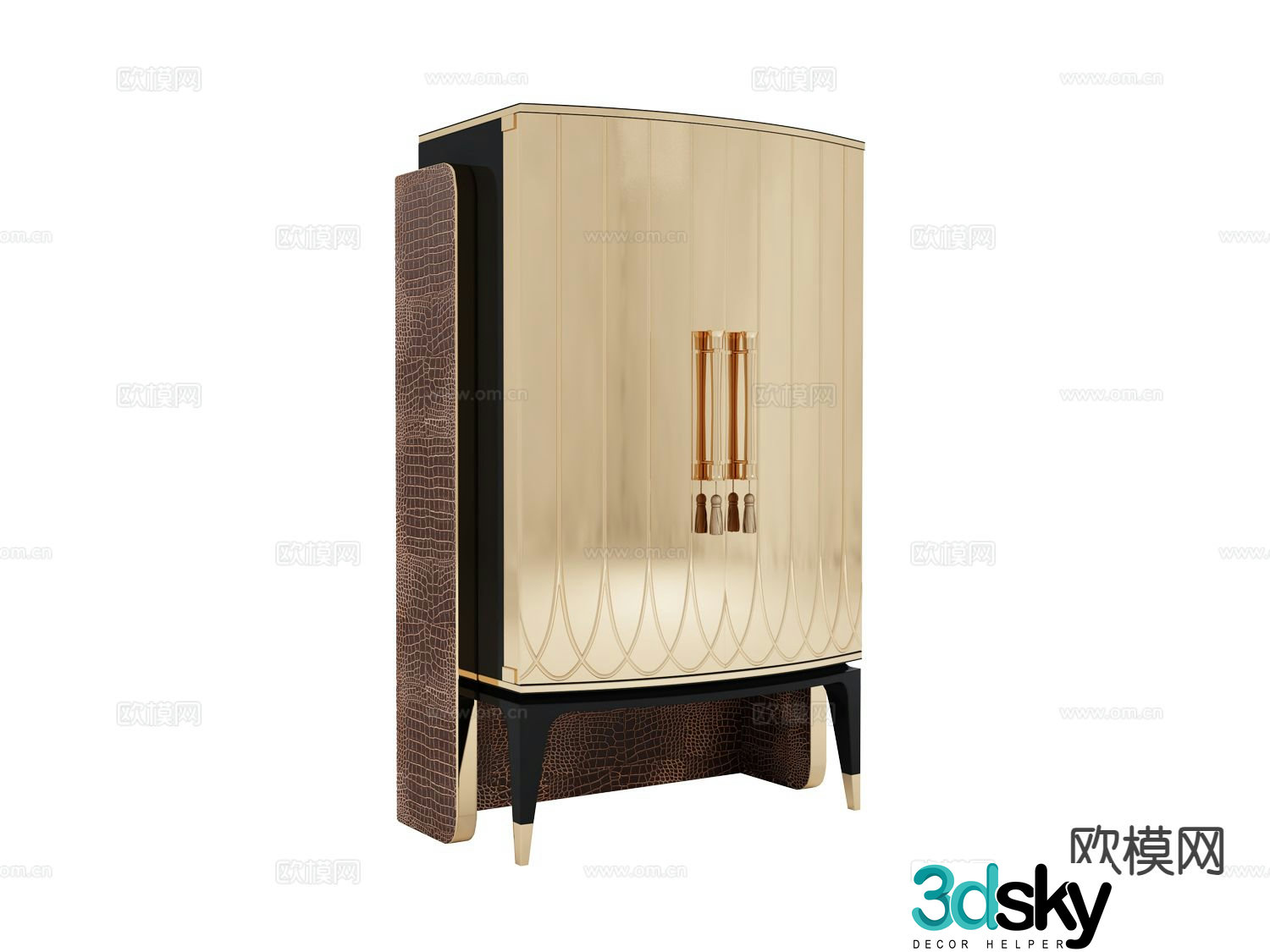 visionnaire light luxury wine cabinet 3d model