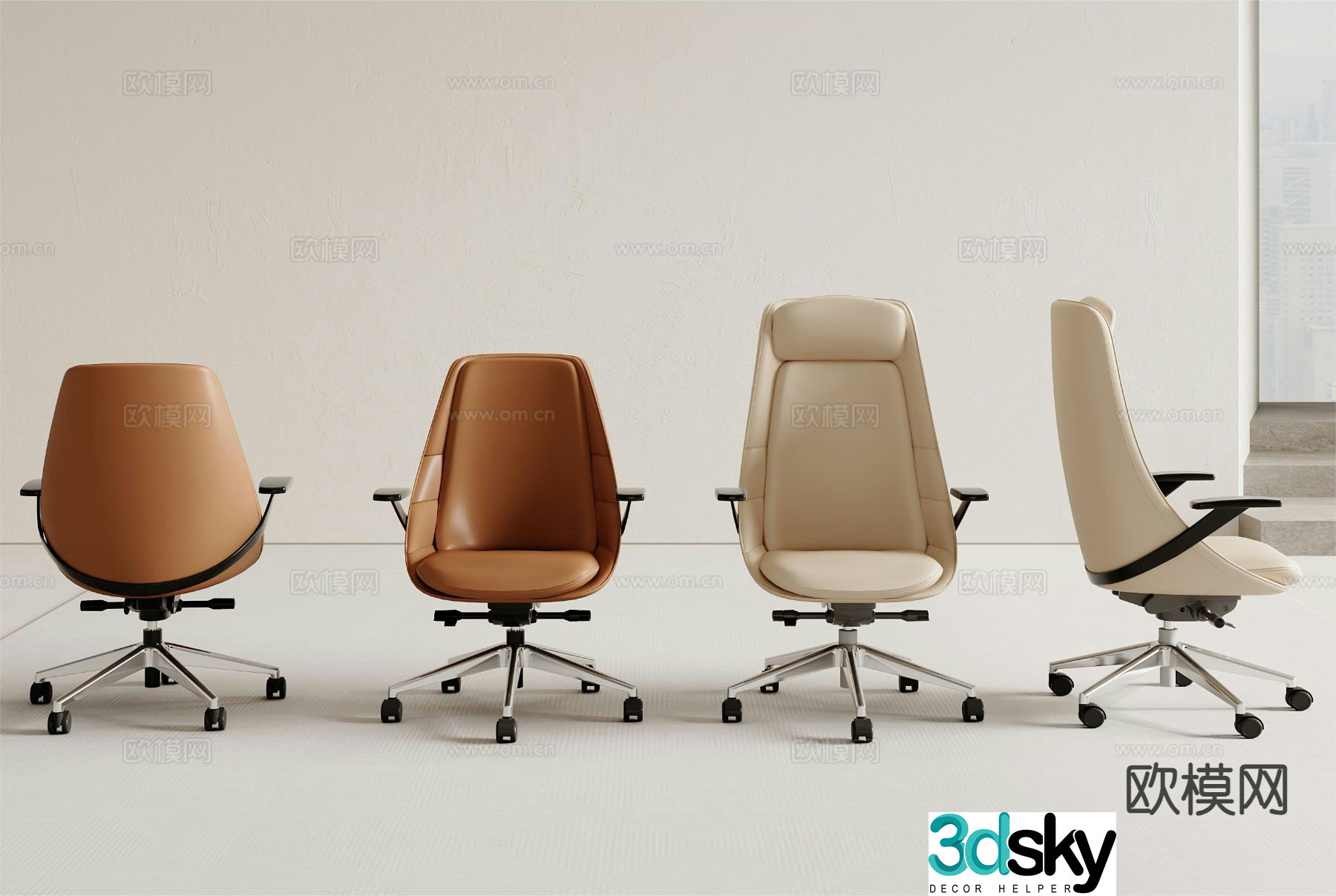 Modern office chair conference chair staff chair 3d model