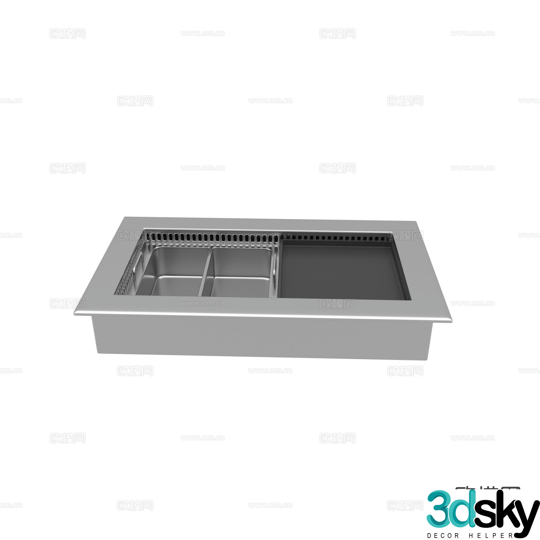 BBQ hot pot integrated stove stove 3D model