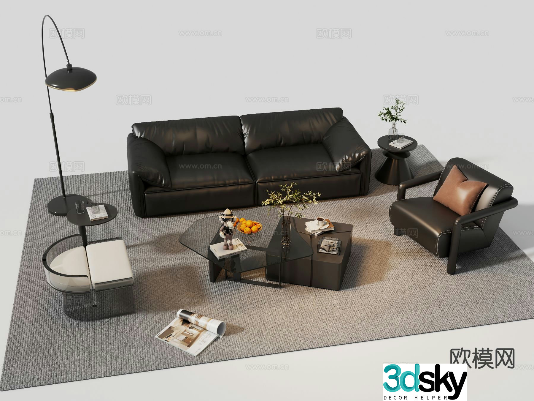 Modern sectional sofa 3d model