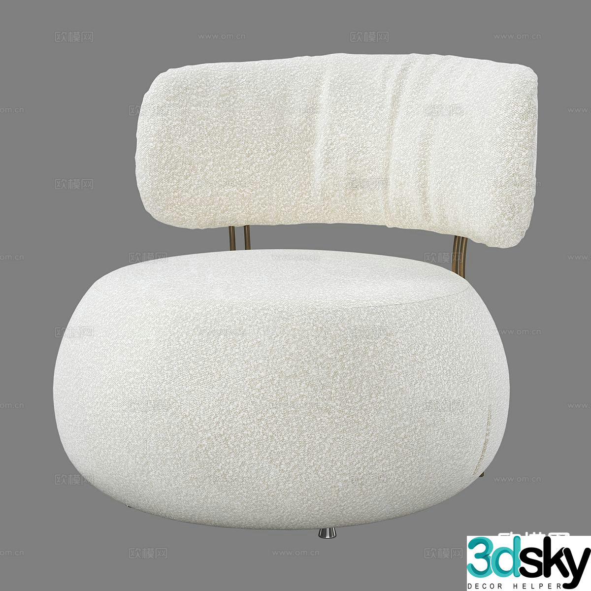 Cashmere chair sofa chair leisure sofa 3d model