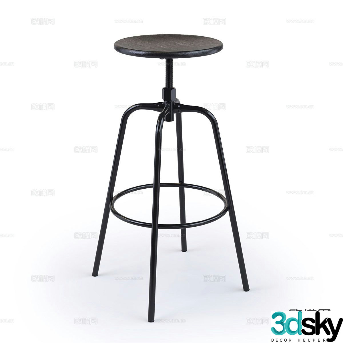 Modern bar stool bar stool high stool 3d model