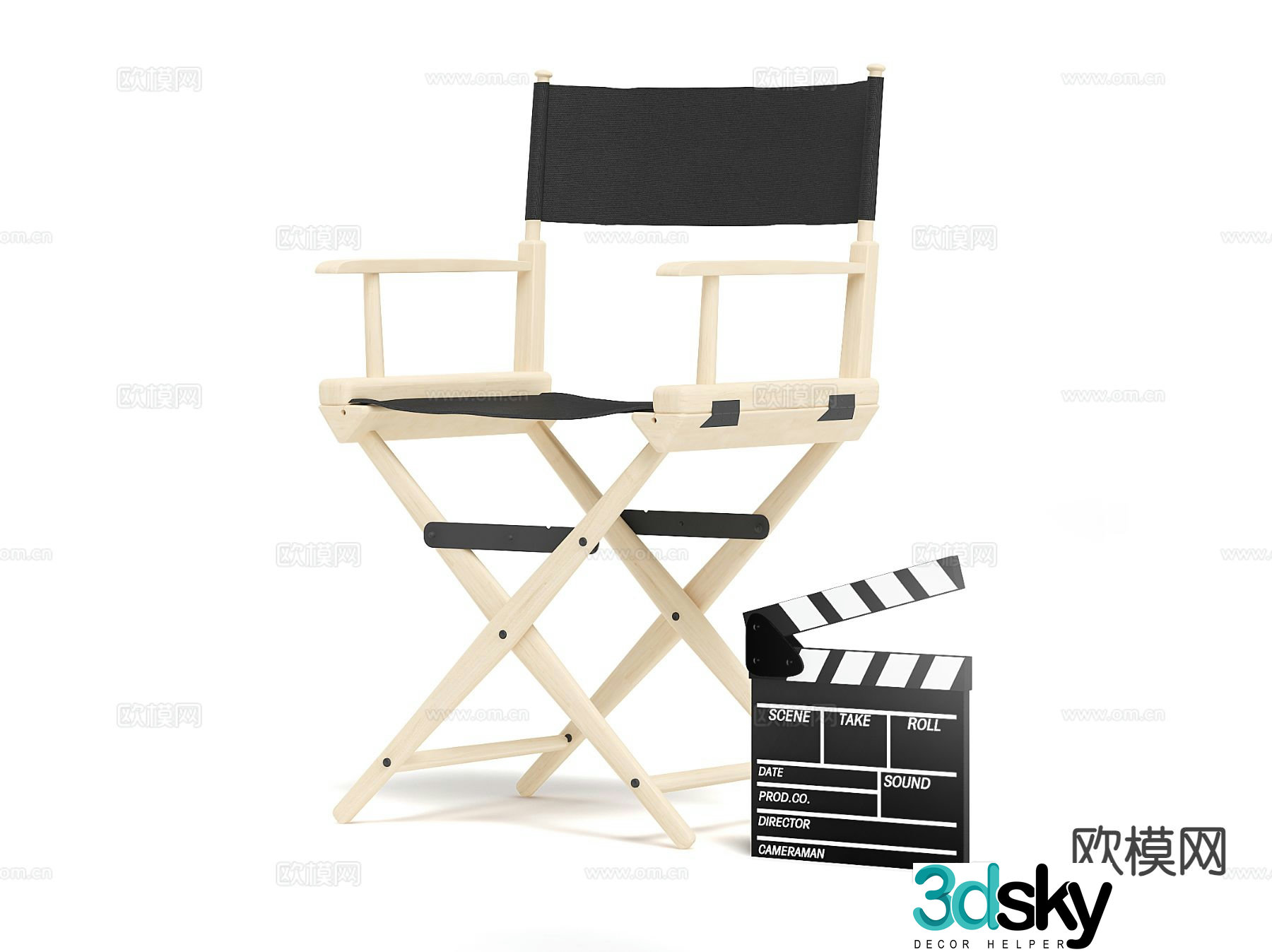 Director chair single chair outdoor chair folding chair 3d model