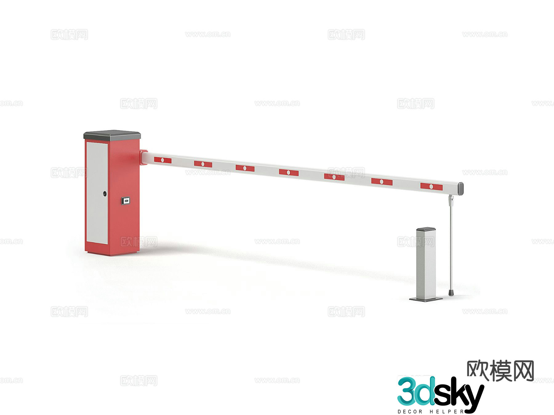 Gate railings, community access control, lifting rods, gate machine 3D model