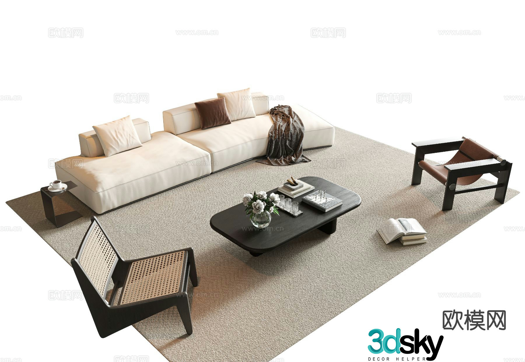 Modern sectional sofa 3d model