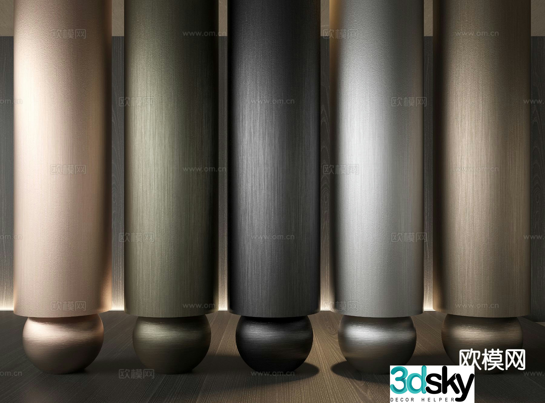 Modern brushed stainless steel 3d model