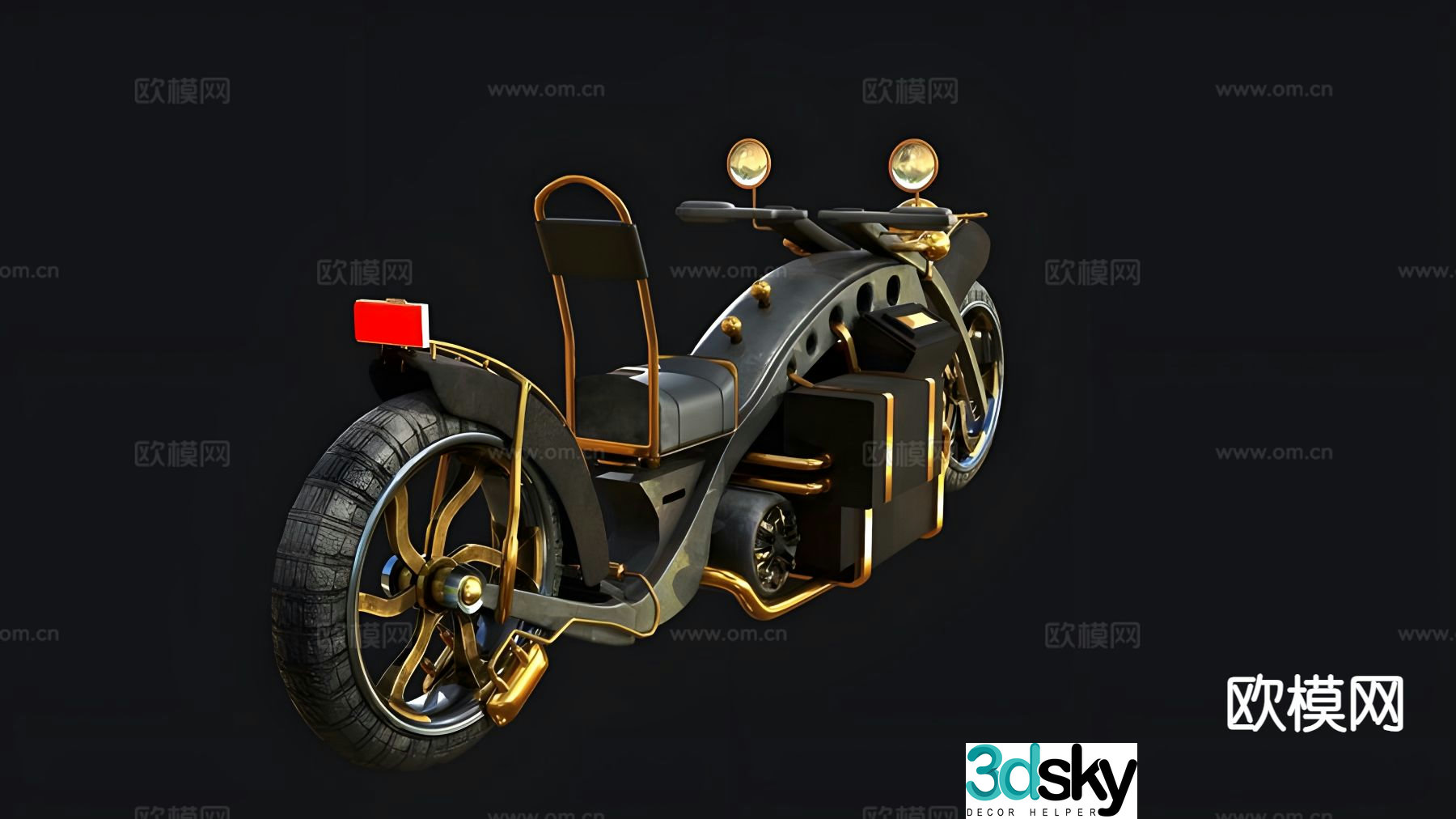 motorcycle steampunk 3d model