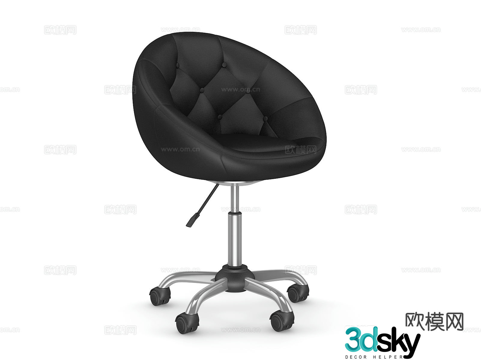 Modern office chair sliding wheelchair 3d model
