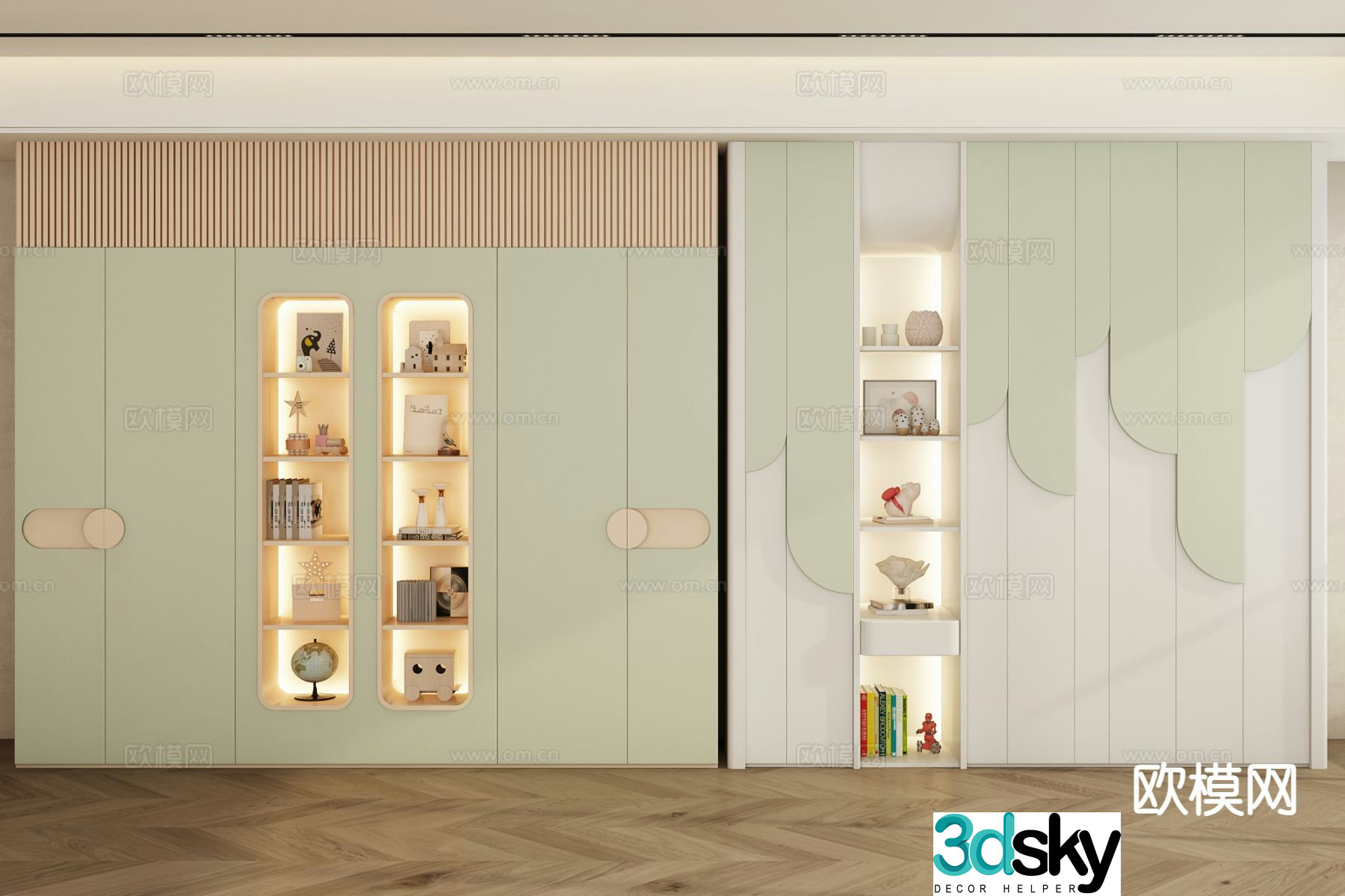Modern children’s wardrobe wardrobe 3d model