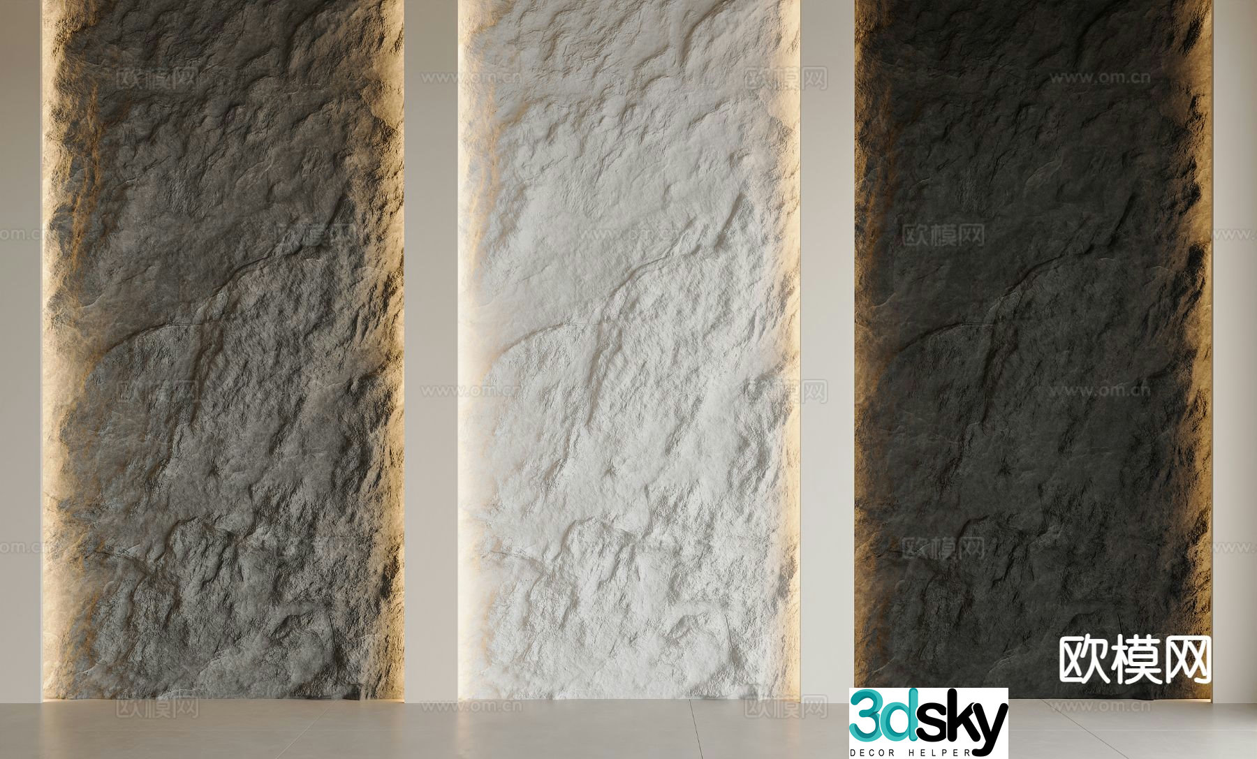 Stone background wall stone wall rock wall 3d model