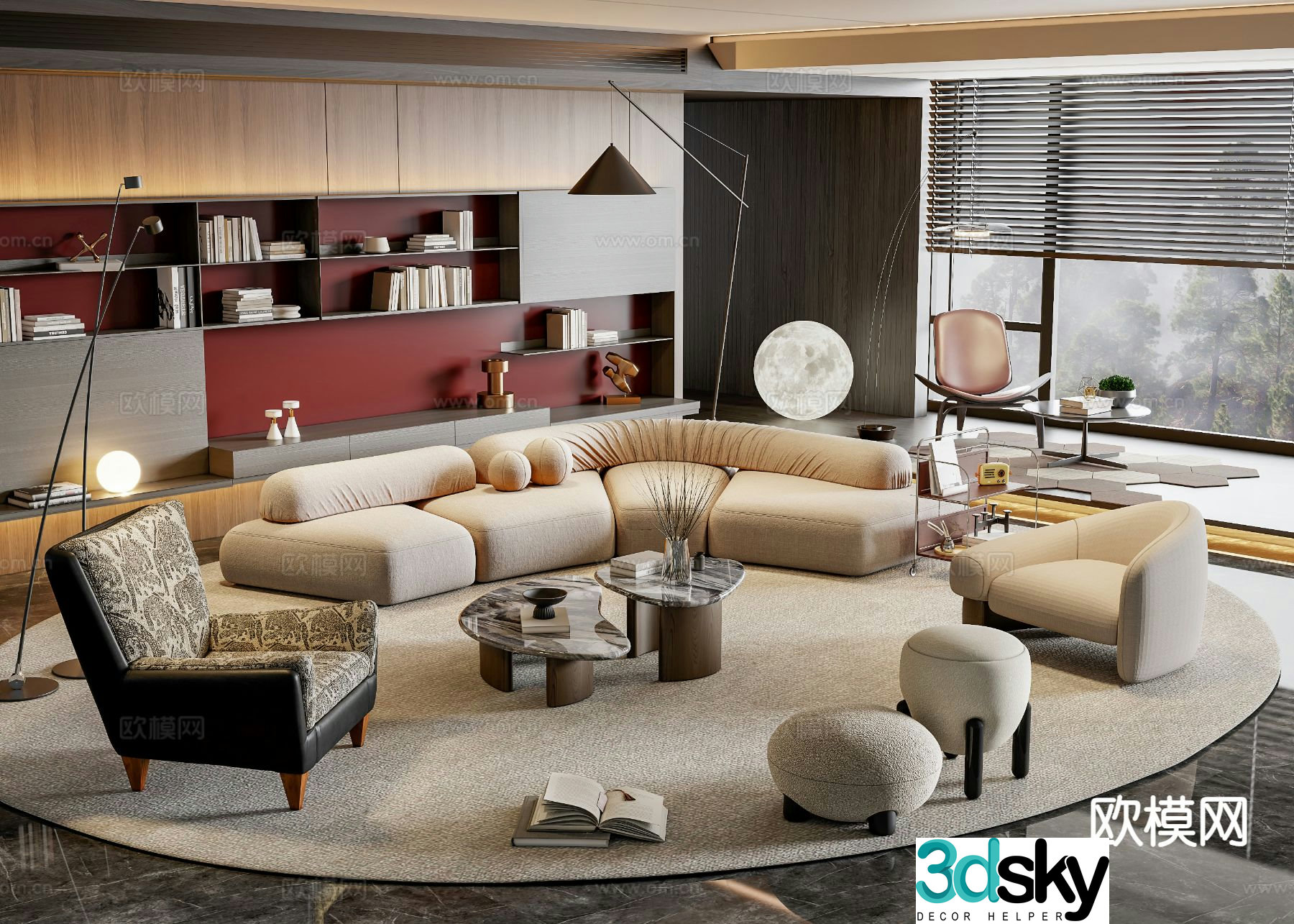 Modern modular sofa 3d model