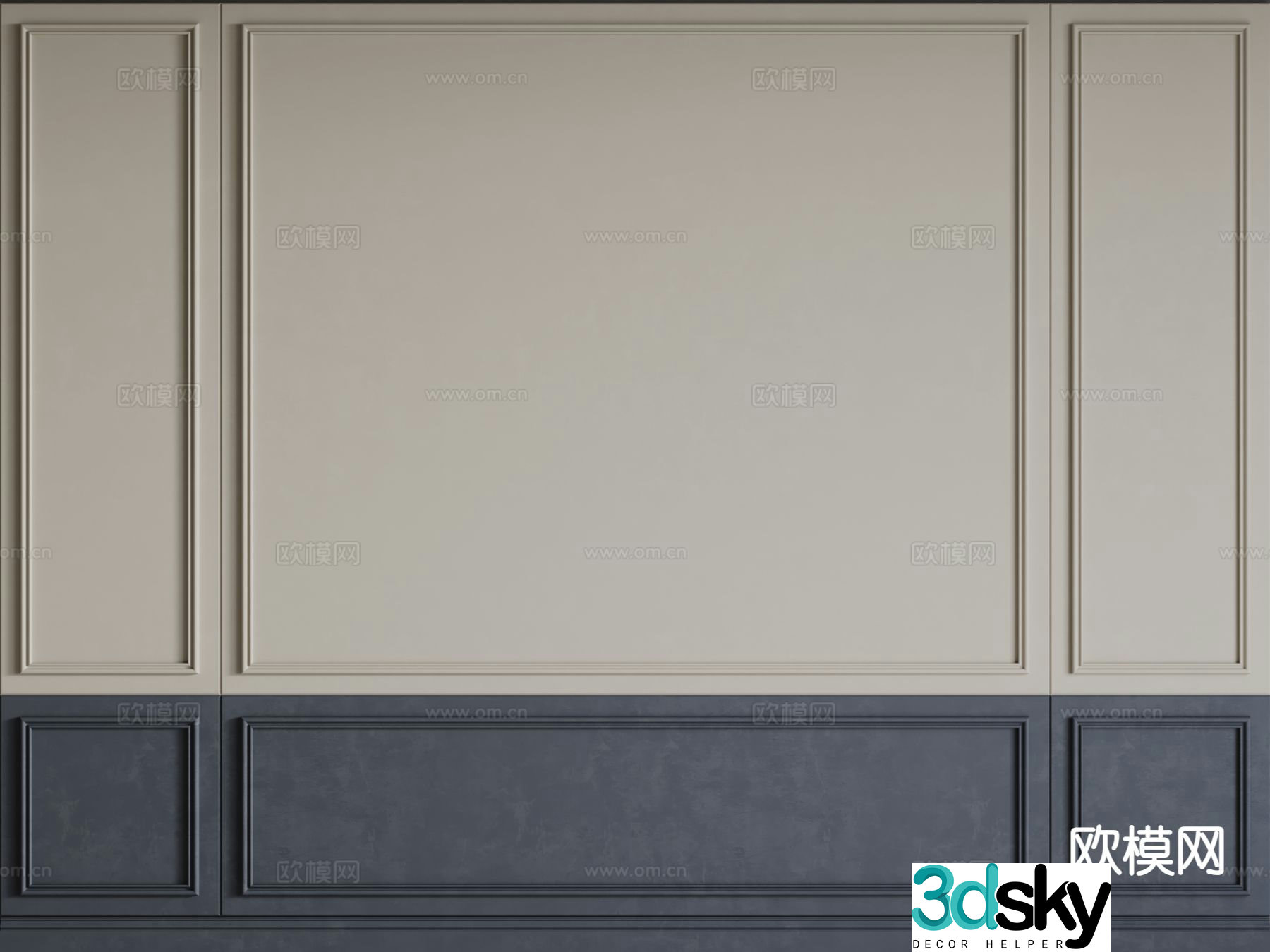 European-style lines carved lines gypsum lines 3d model