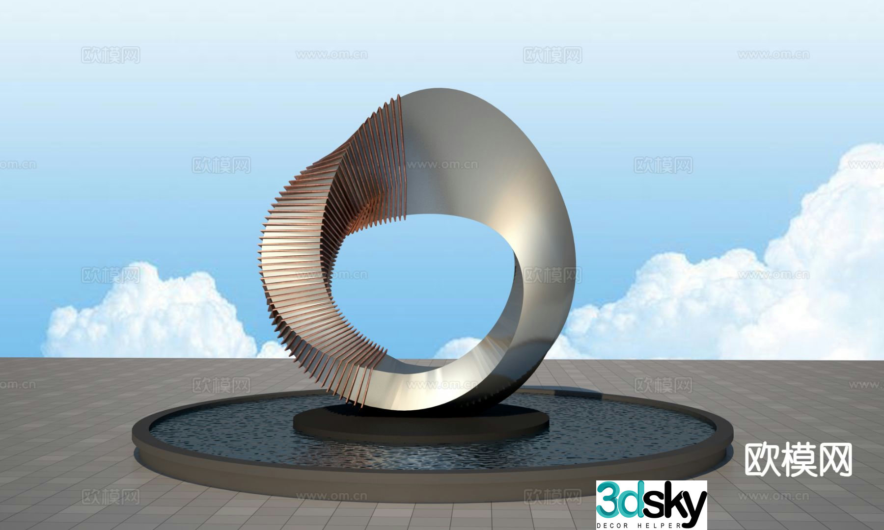 MÃ¶bius strip sculpture landscape sculpture 3d model