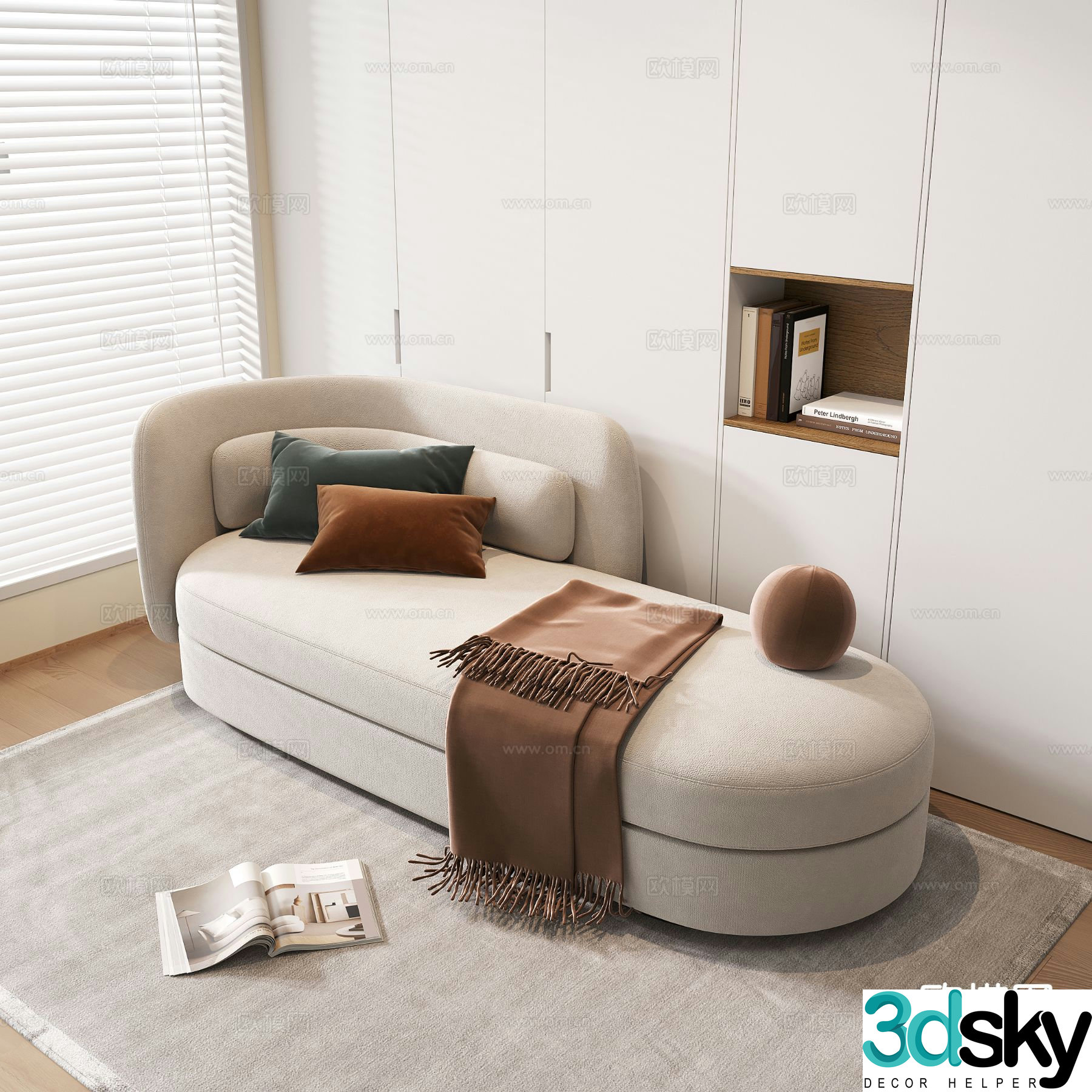 Modern chaise longue chaise longue 3D model