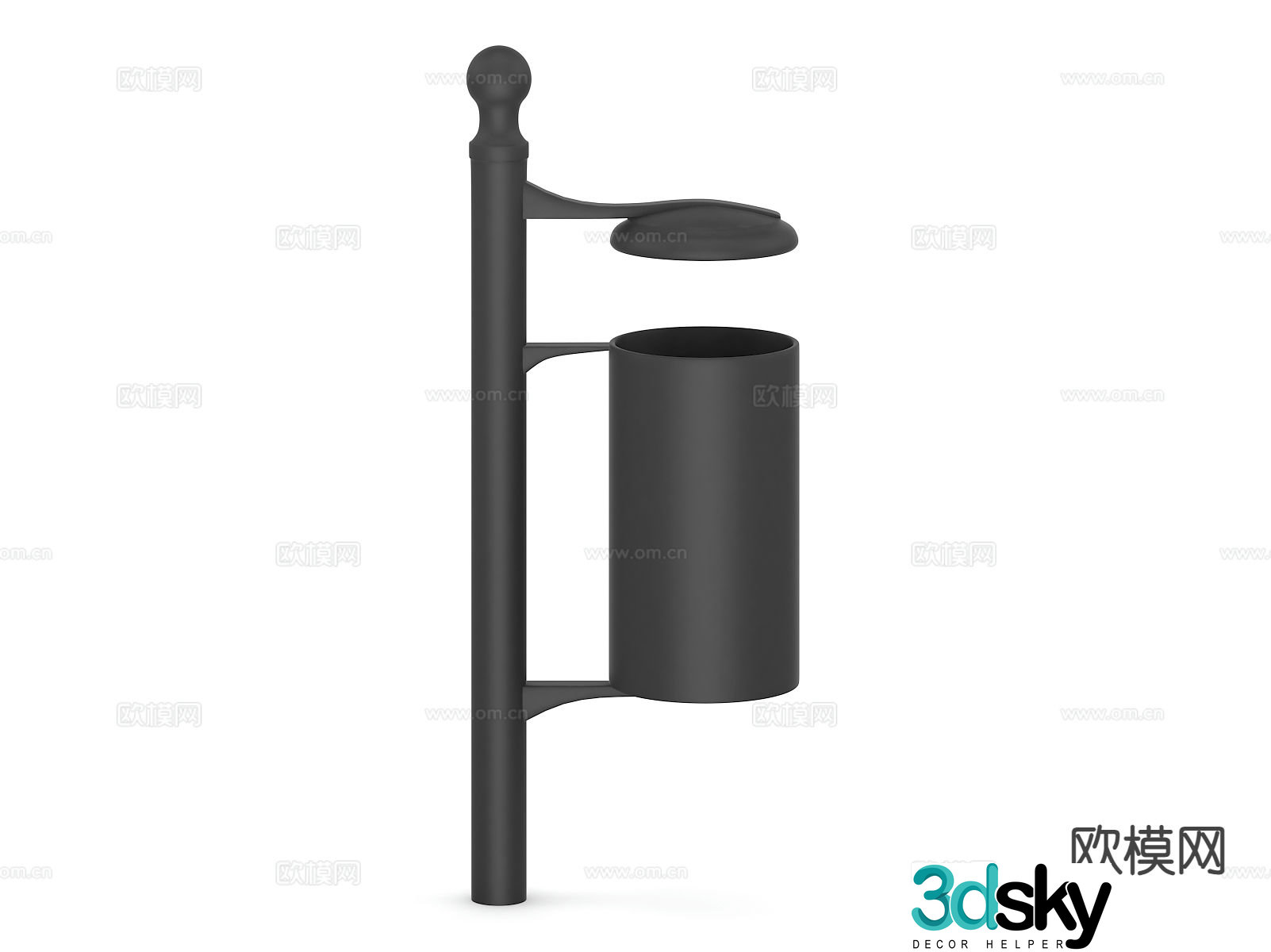 trash can municipal facilities public trash can 3d model