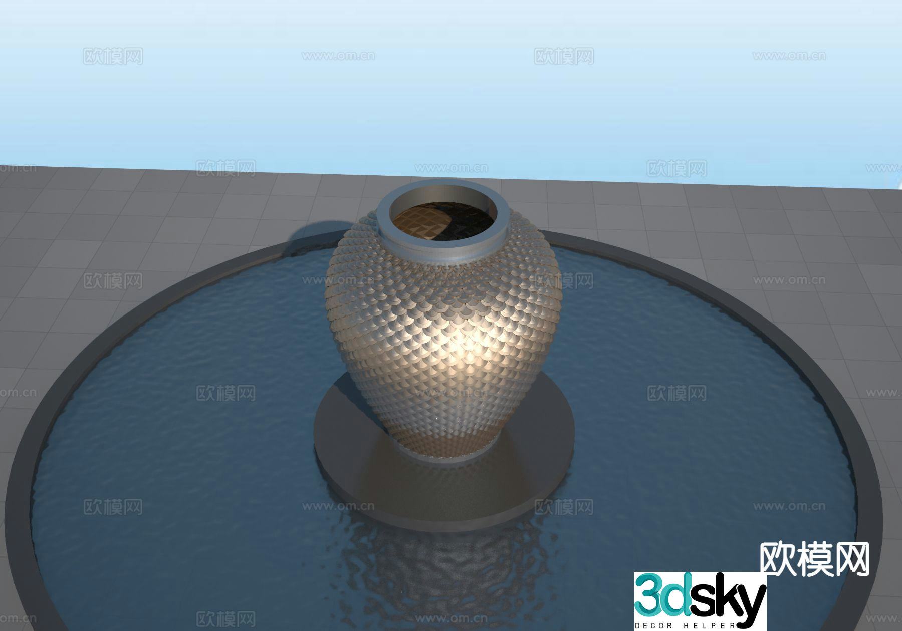 Modern vase sculpture 3d model
