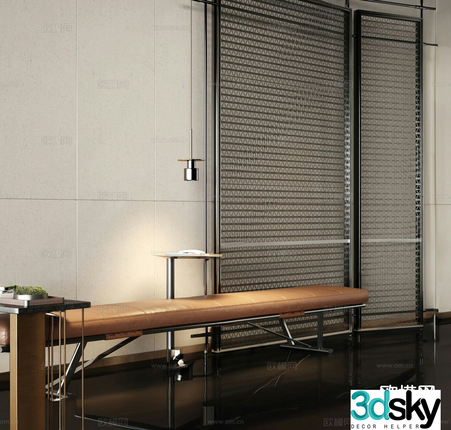 Modern sofa stool bench shoe change stool 3d model