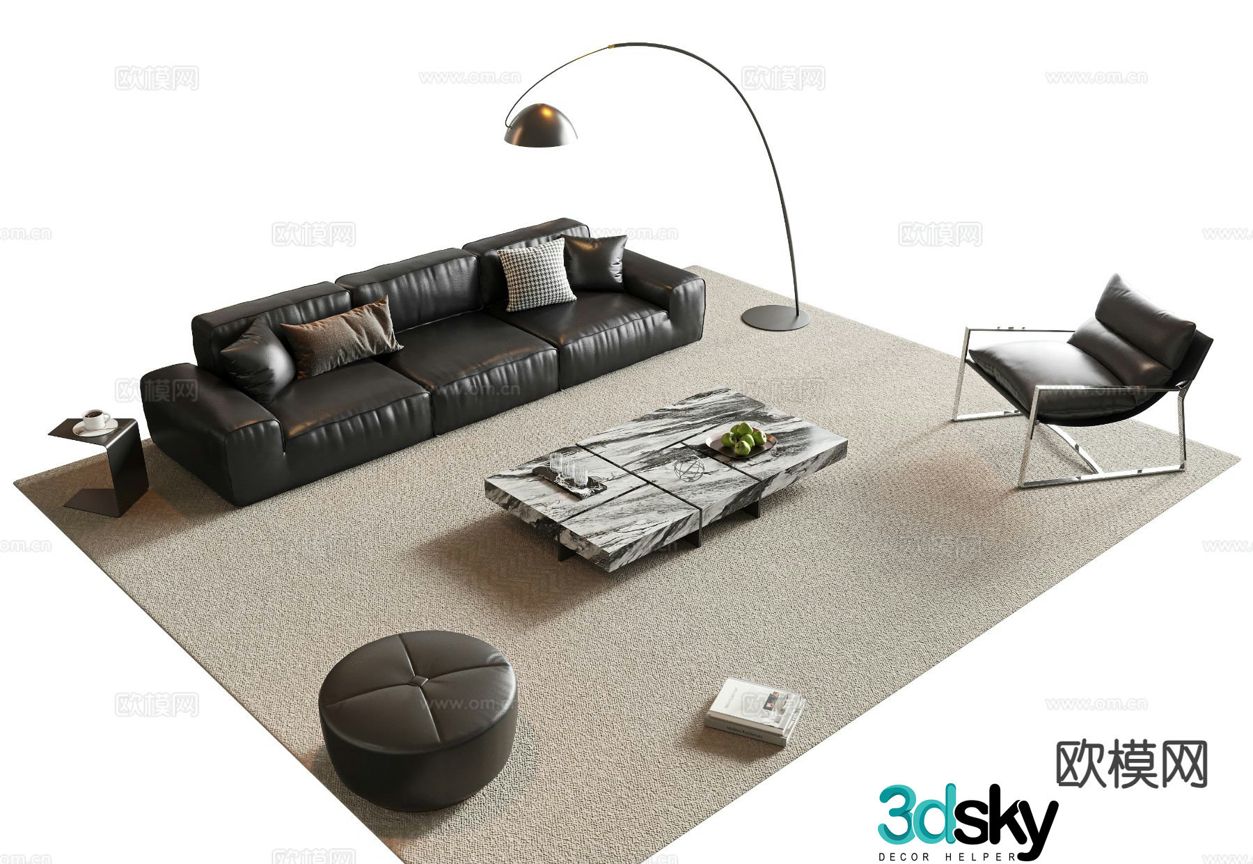 Modern sectional sofa 3d model