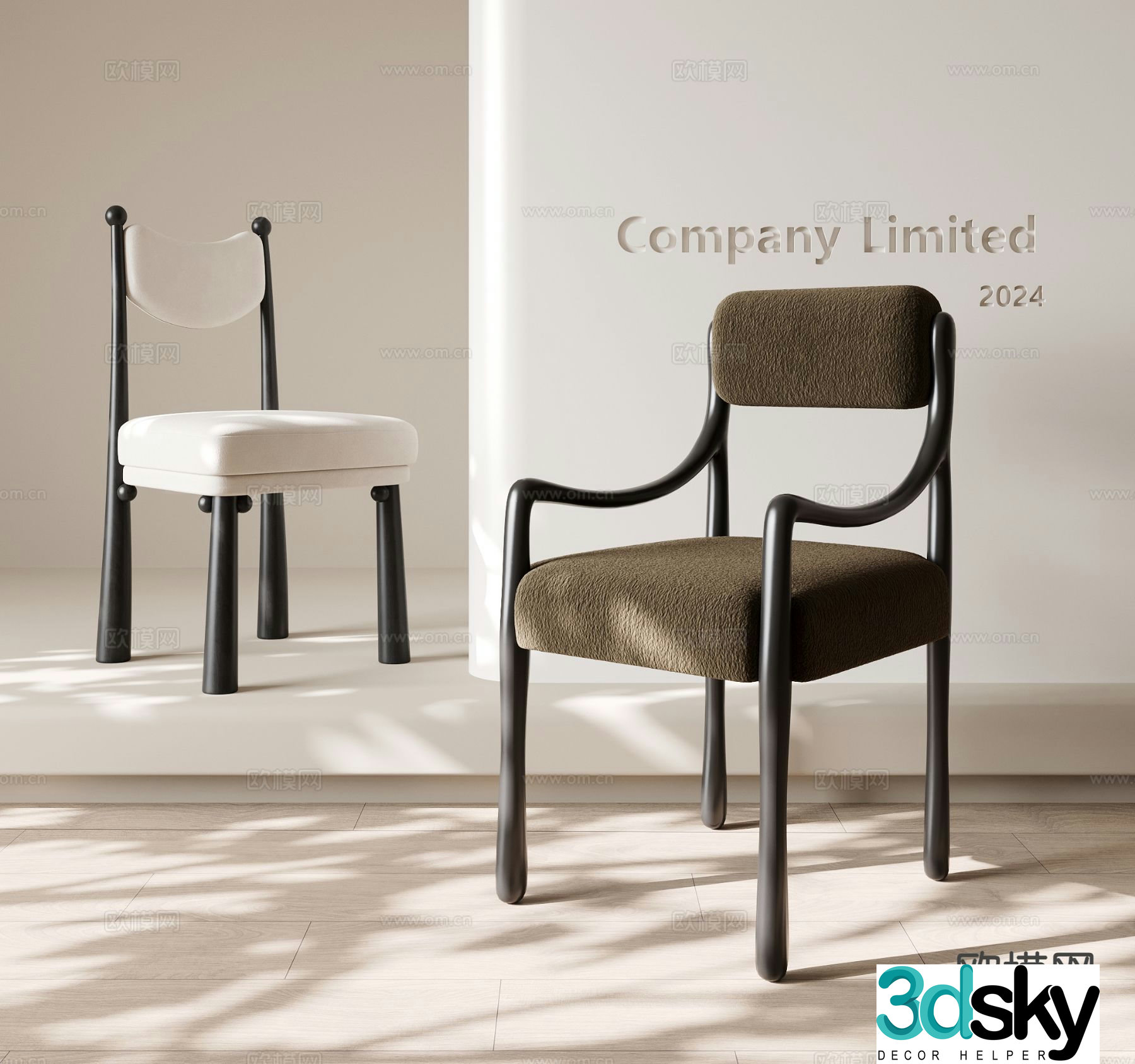 Medieval dining chair single chair 3d model