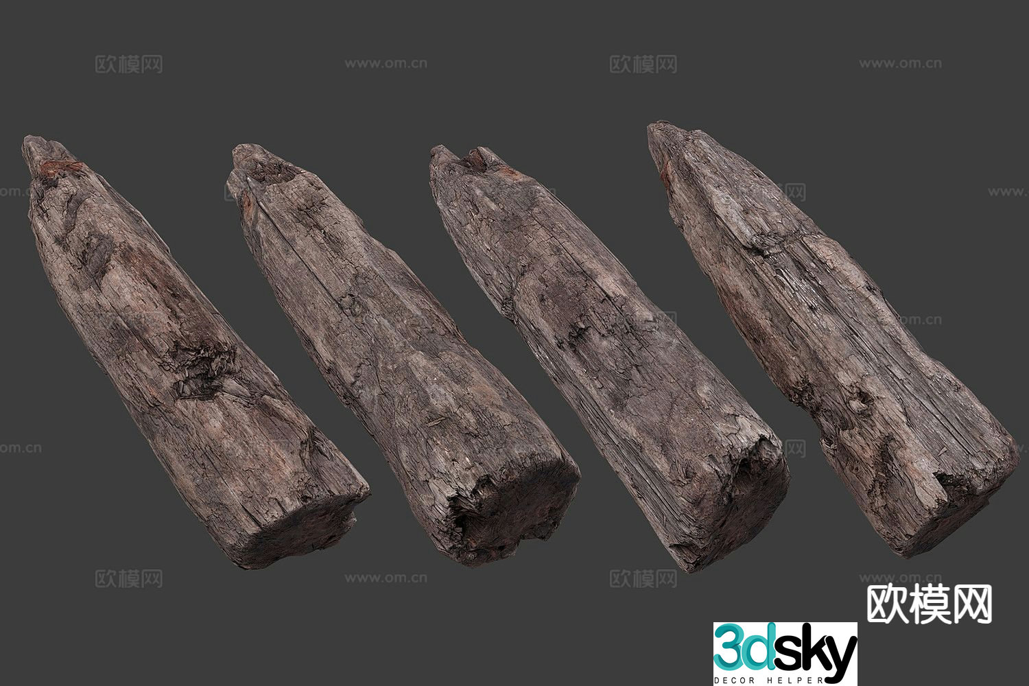 wood firewood firewood stump wooden wedge 3d model