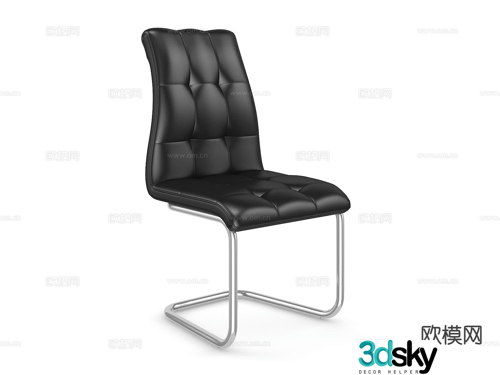 Modern bow chair single chair office chair 3d model