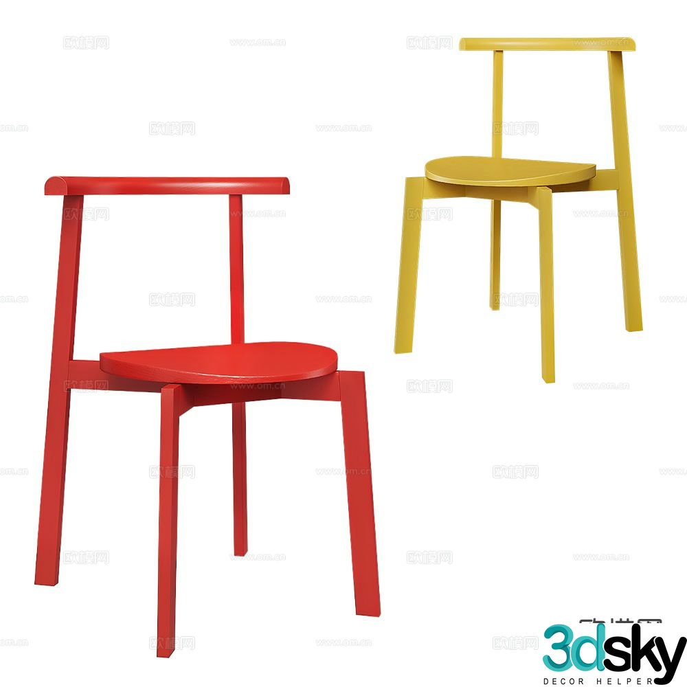 SIJU single chair dining chair 3d model