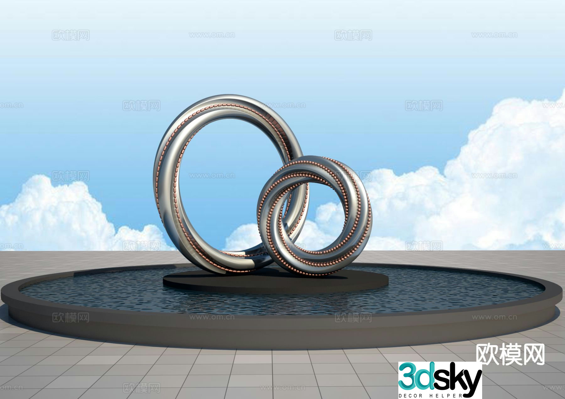 MÃ¶bius strip sculpture landscape sculpture 3d model