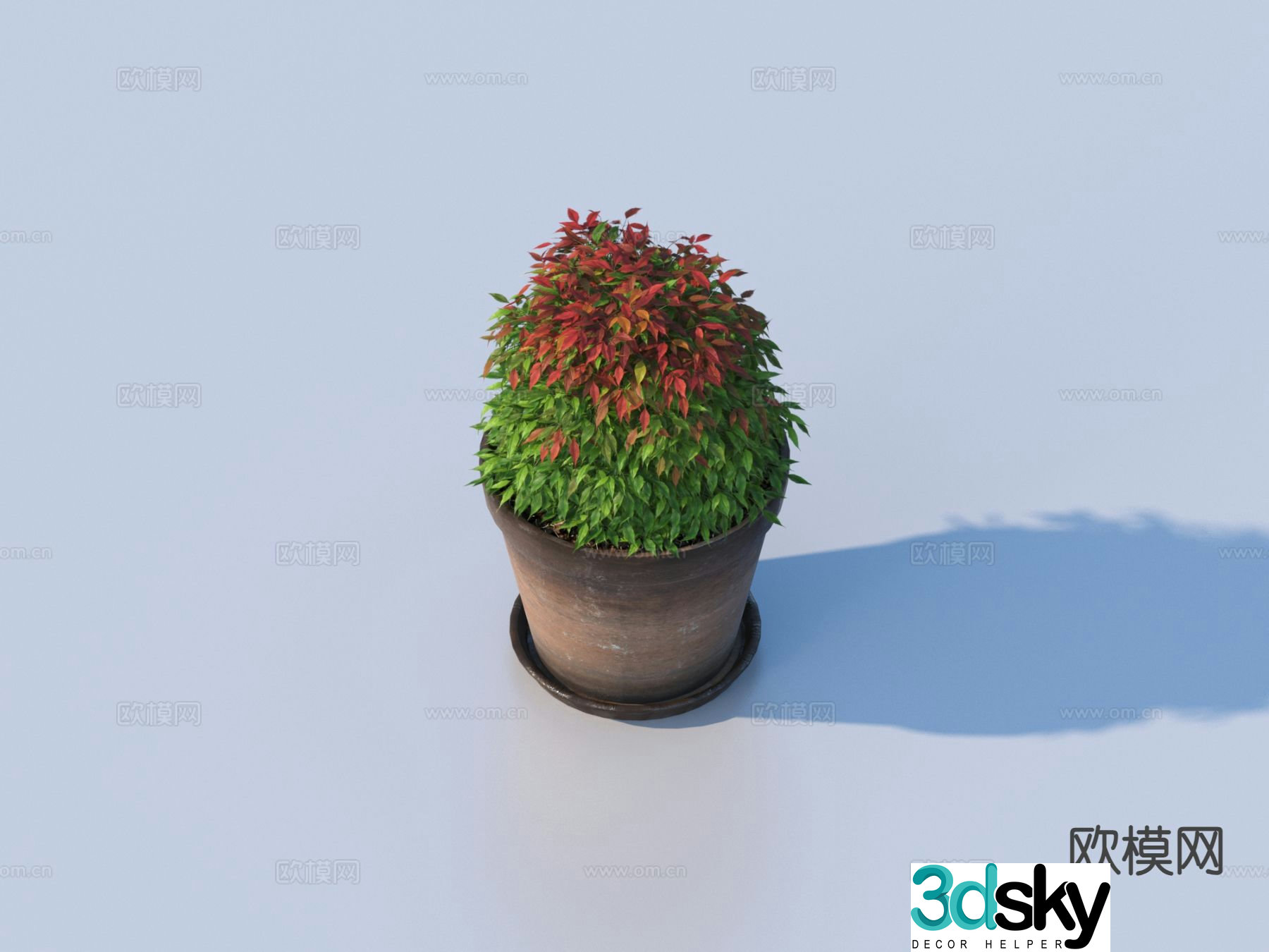 Flower pot pot green plants plant 3d model