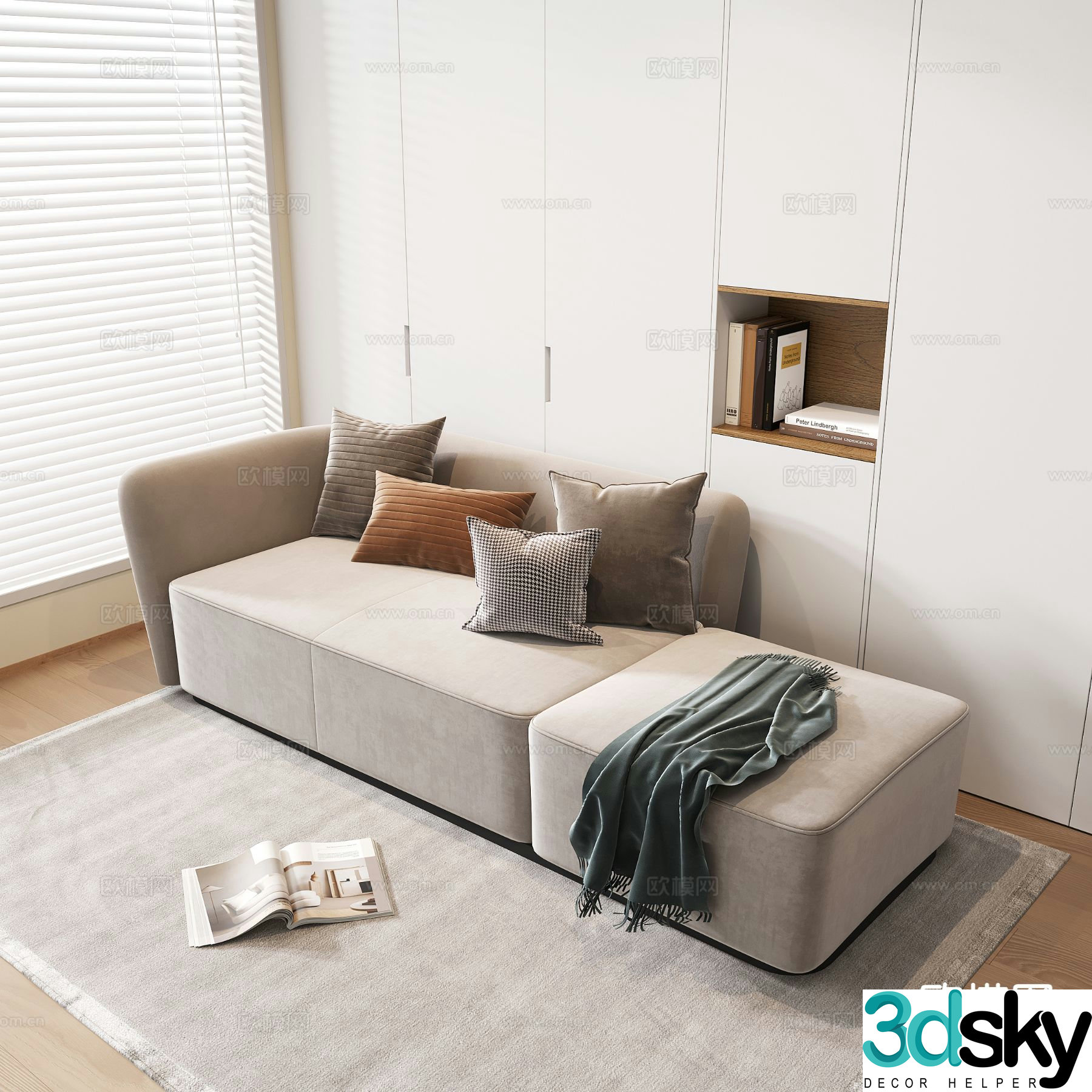 Modern chaise longue chaise longue 3D model