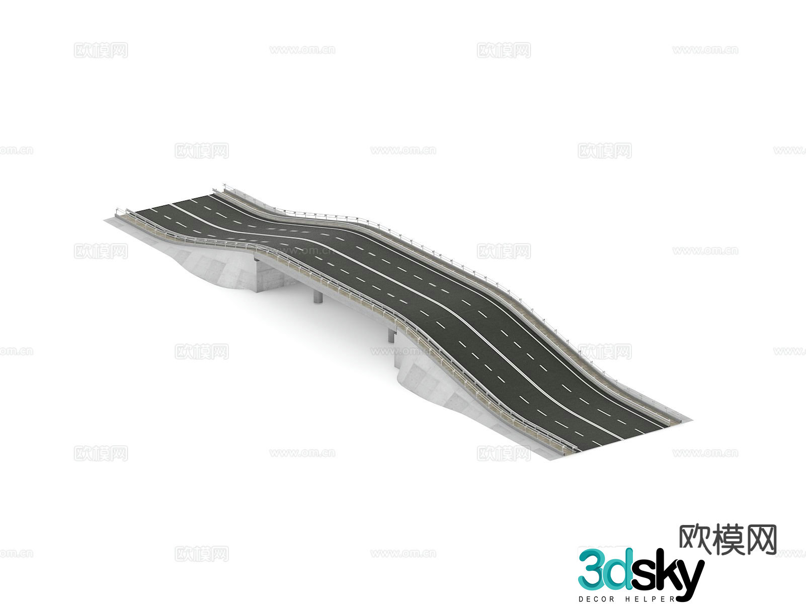 road bridge car traffic road road 3d model