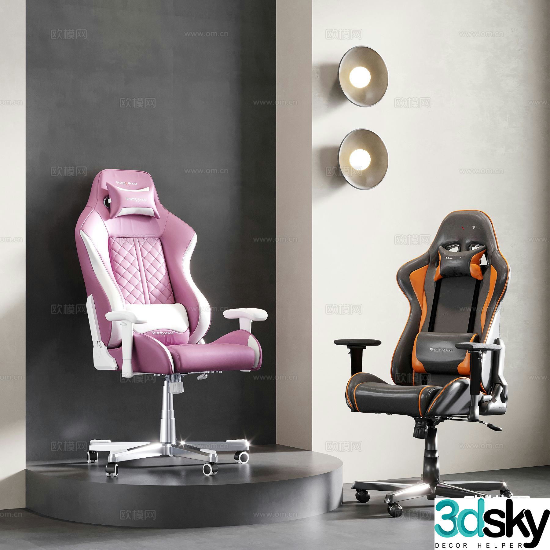 Modern office chair gaming chair computer chair 3d model