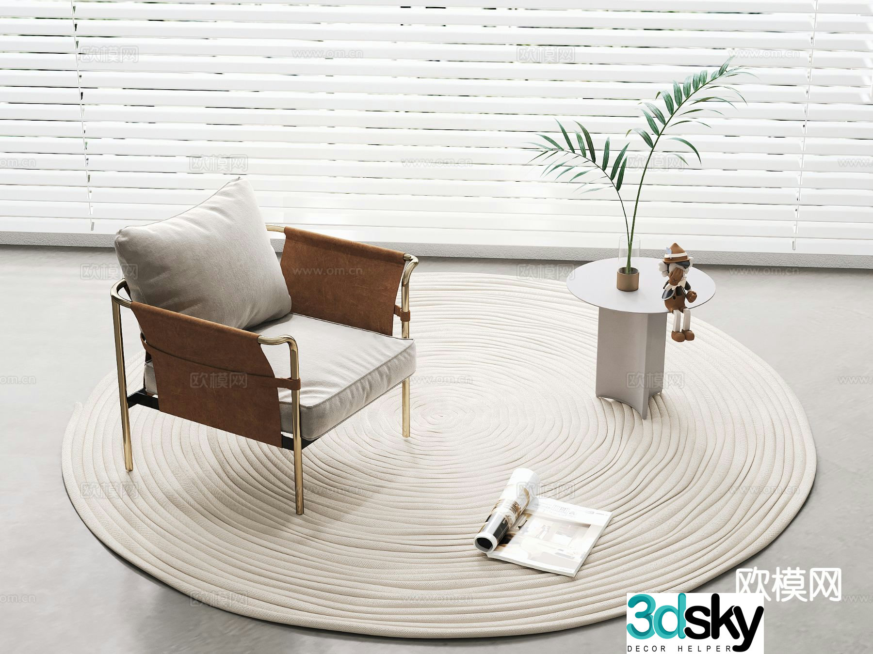 Modern chair leisure chair sofa chair 3d model