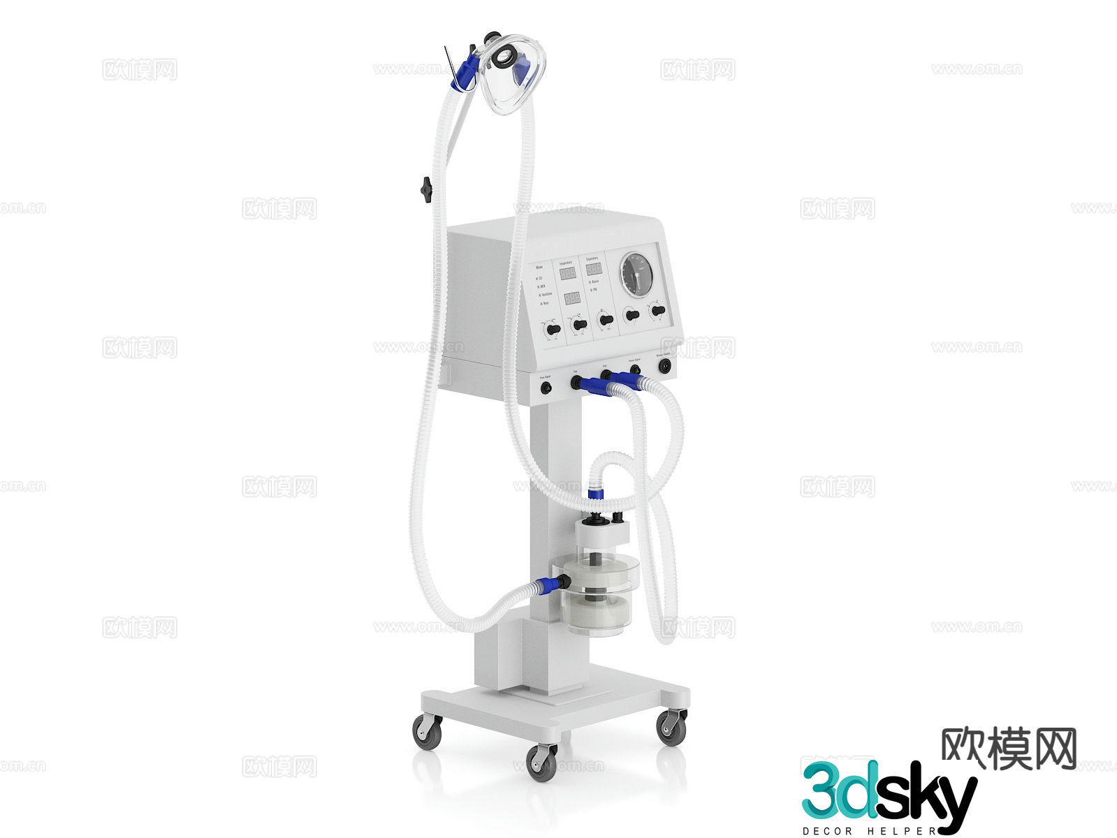 Medical equipment ventilator 3d model