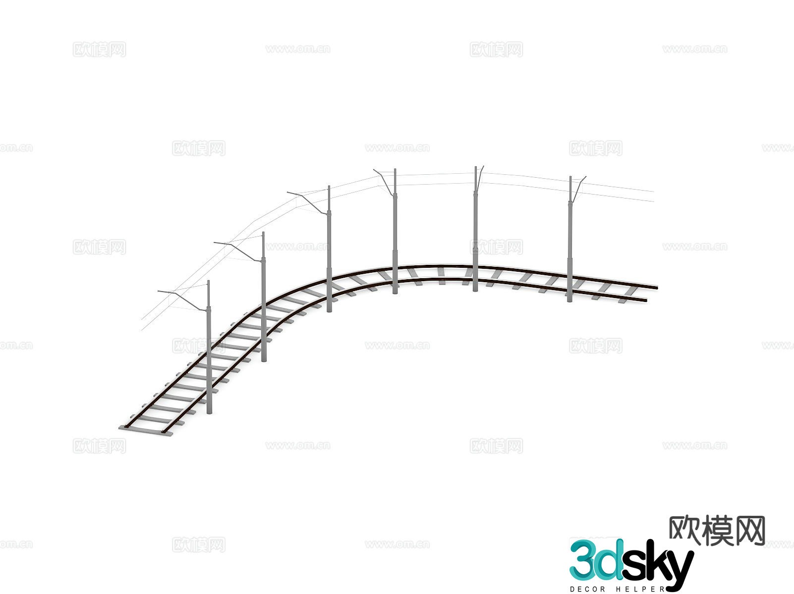 train track train track railroad track 3d model