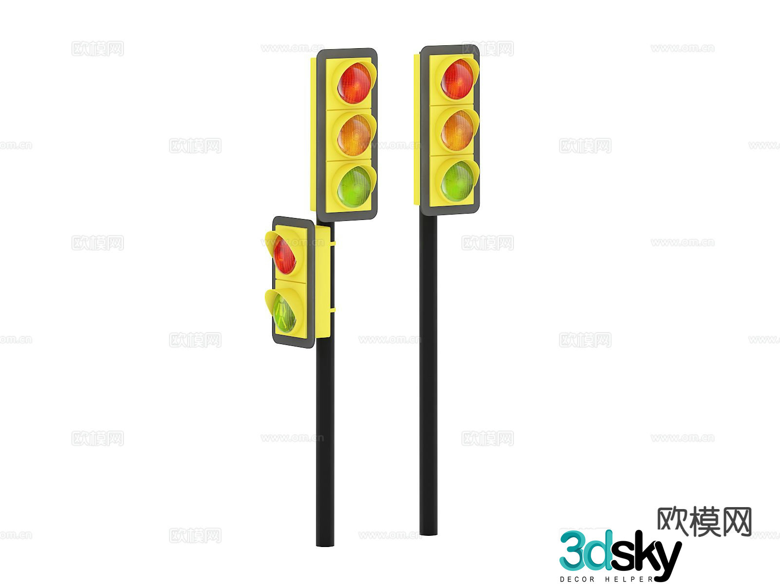 Traffic facilities traffic light 3d model