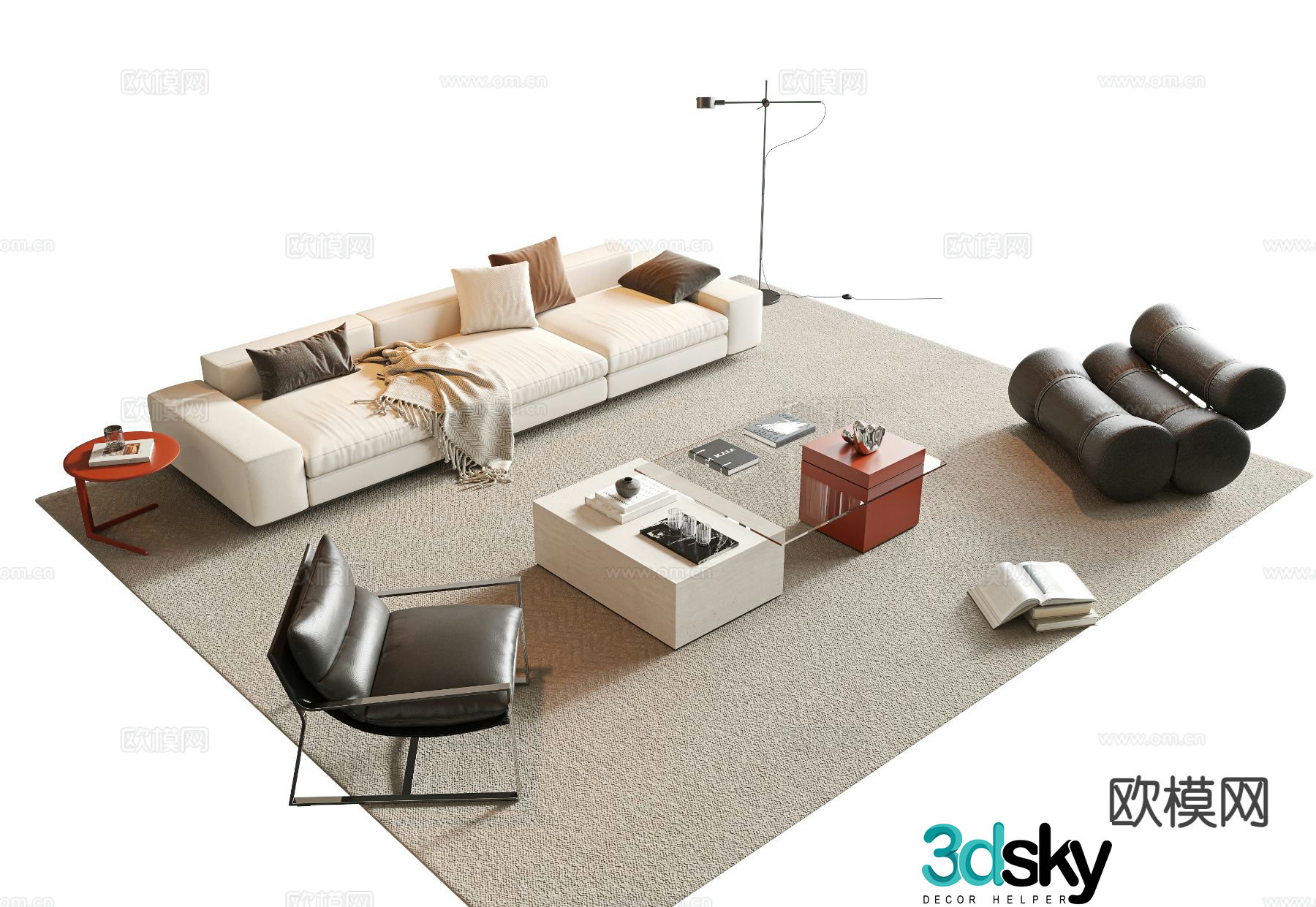 Modern sectional sofa 3d model