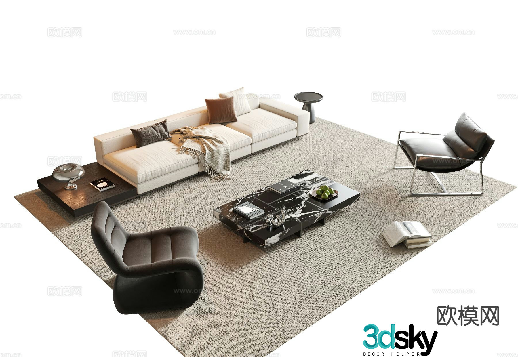 Modern sectional sofa 3d model