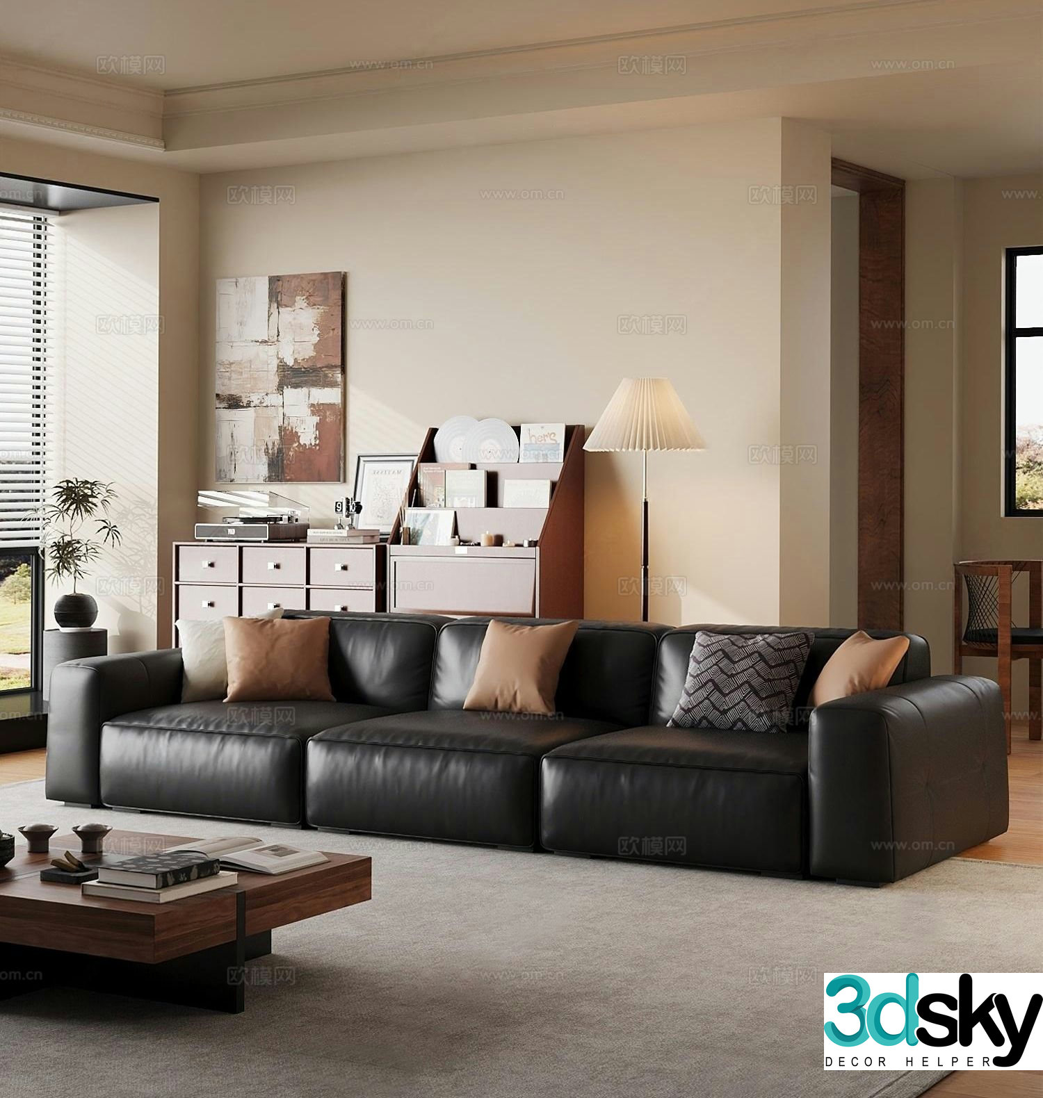 Medieval style sofa three person sofa 3d model