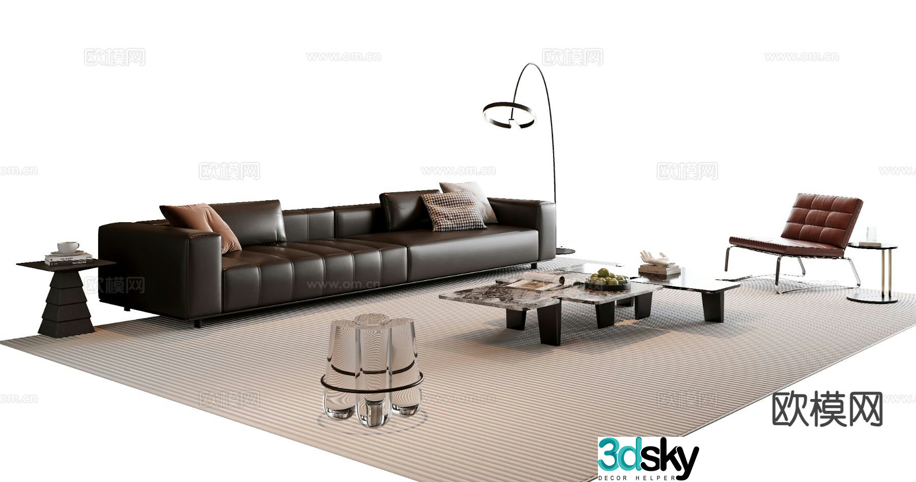 Italian sectional sofa 3d model