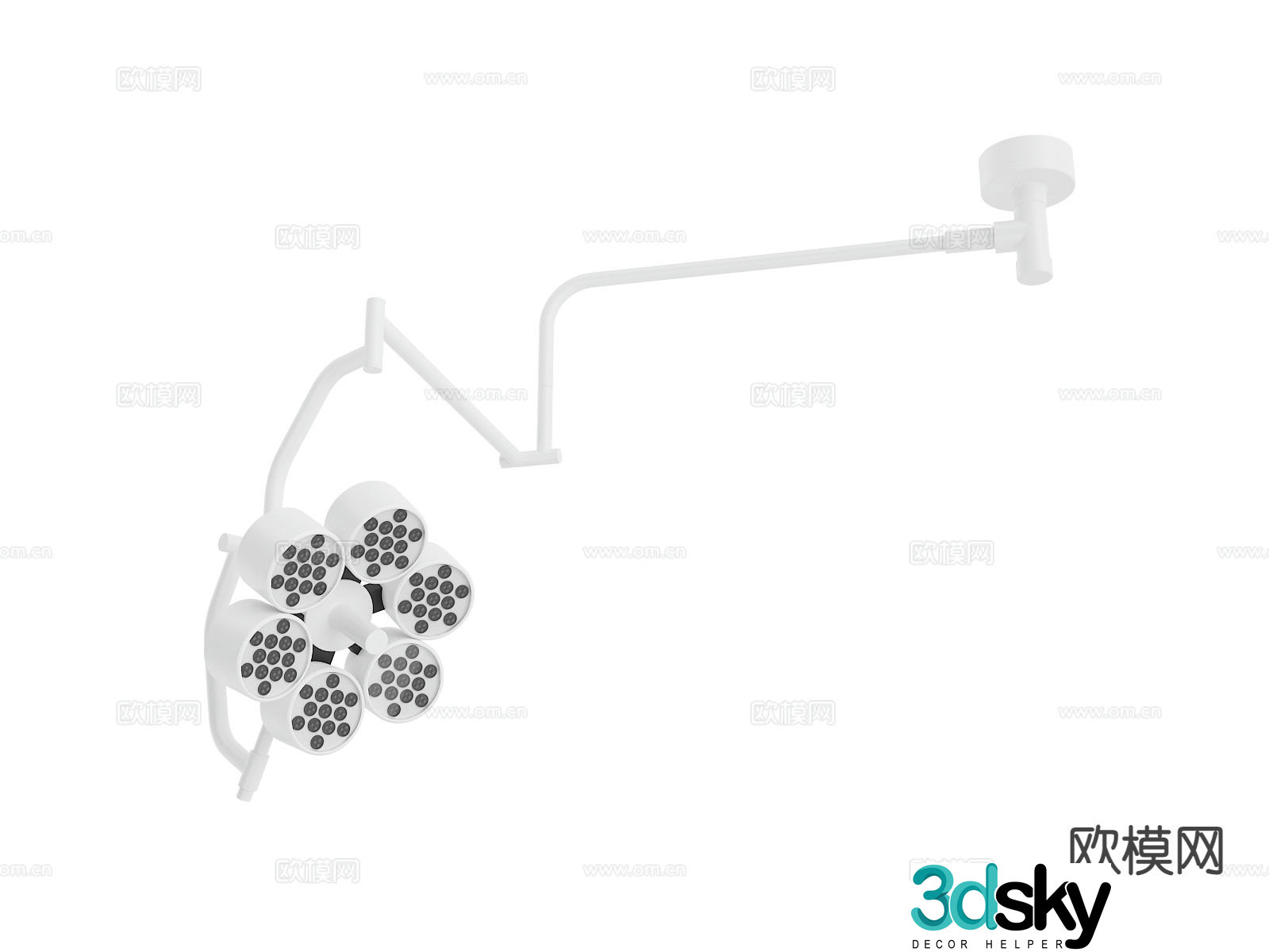 Medical lamp surgical shadowless lamp medical equipment 3d model