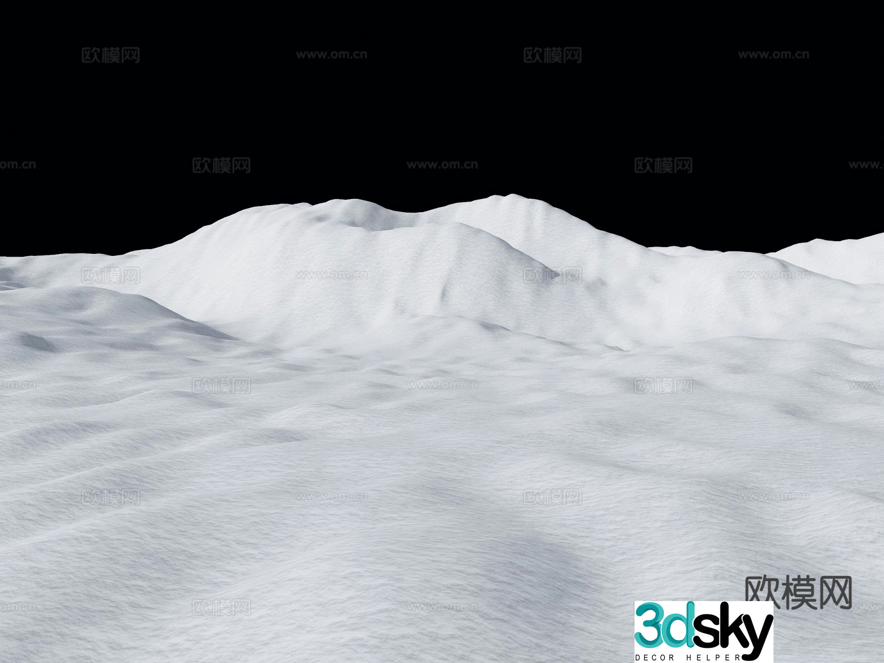 Modern snow mountain snow mountain terrain ski resort 3d model