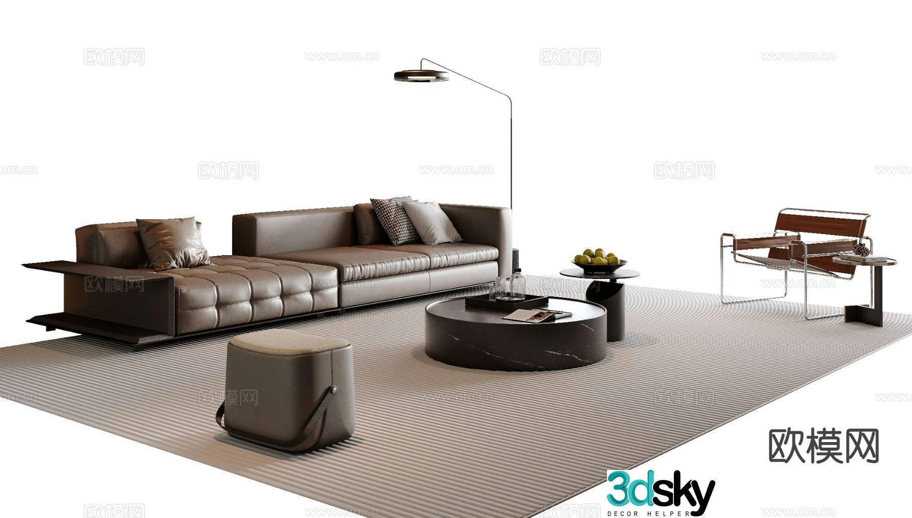 Italian sectional sofa 3d model