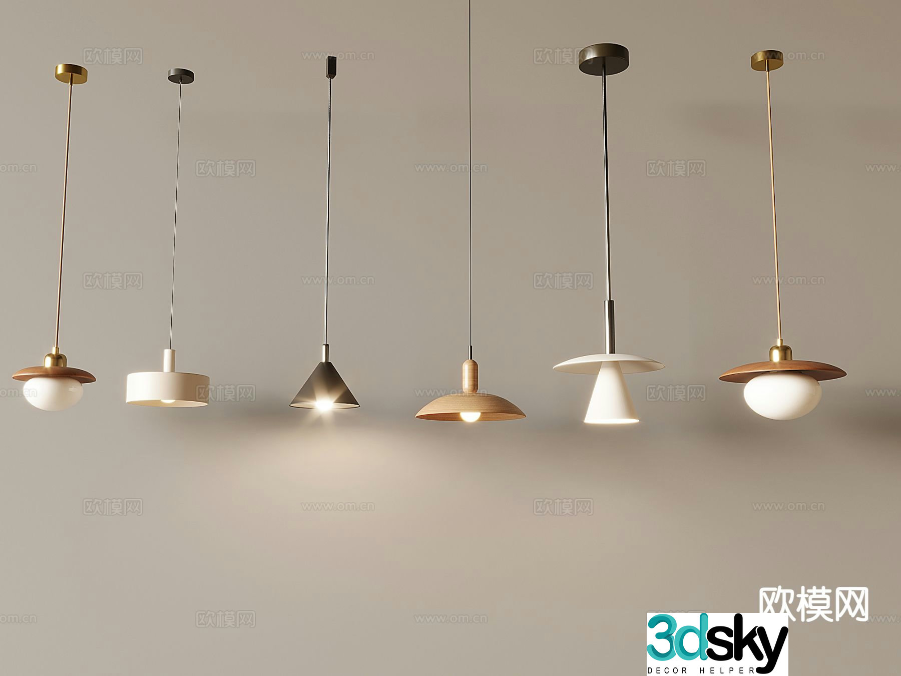 Cream style chandelier small chandelier 3d model