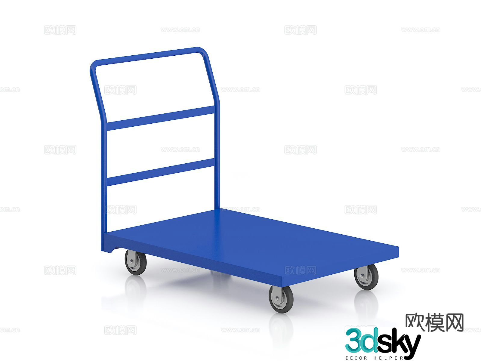 Trolley, moving truck, flatbed truck, push truck 3d model