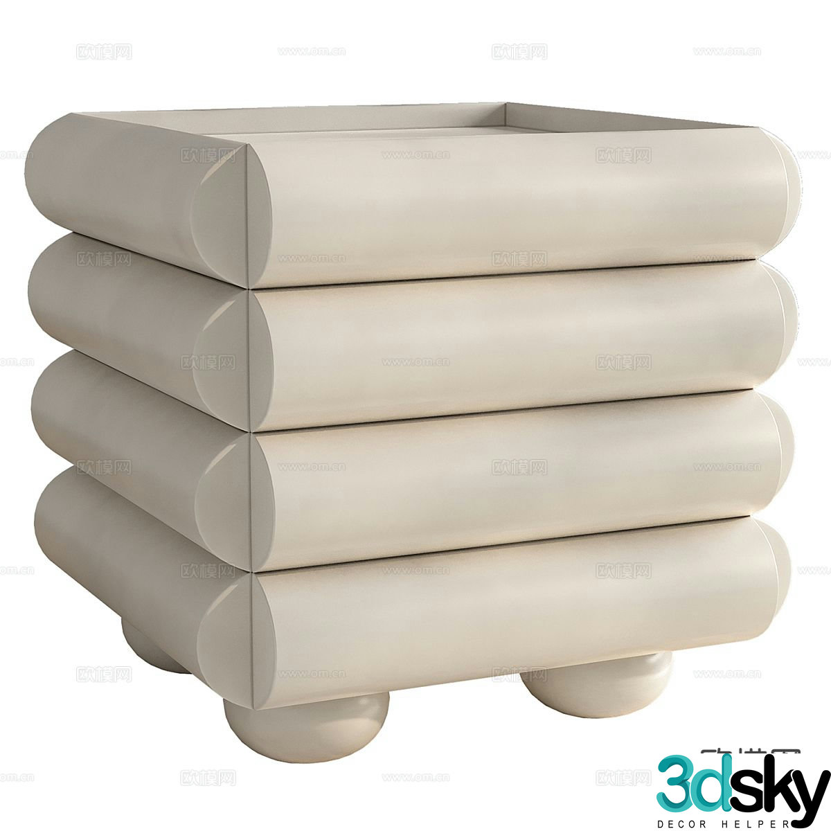 Modern bedside table 3d model