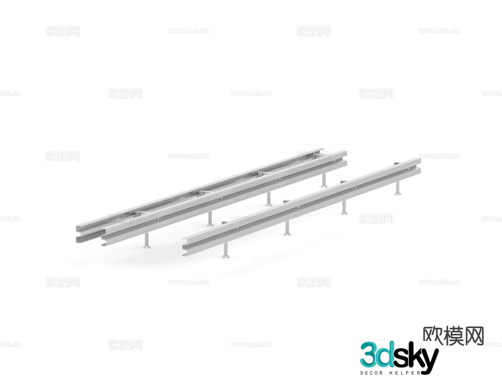 Anti-collision guardrail High-speed guardrail 3D model