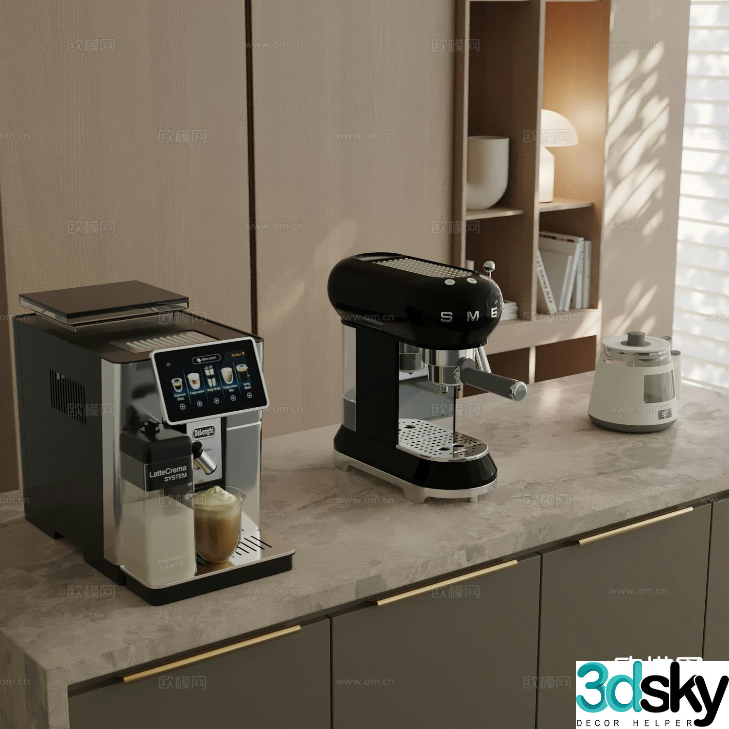 Coffee machine water dispenser kitchen appliances 3d model